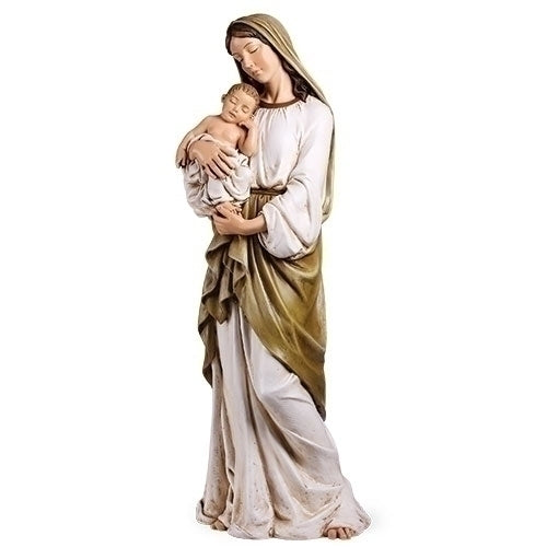 Figura/estatua de Madonna [Mary] y niño, 37"