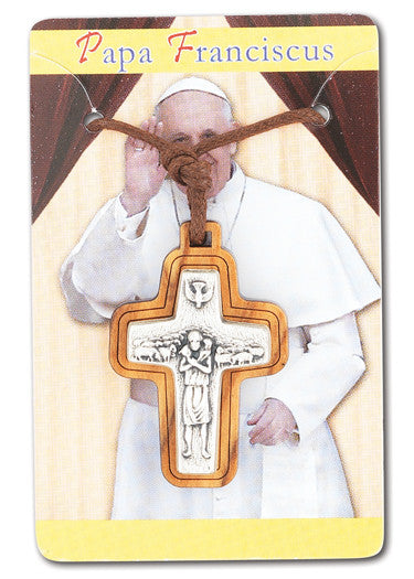 1" Pope Francis Cross w/cord Religious Articles Hirten - St. Cloud Book Shop