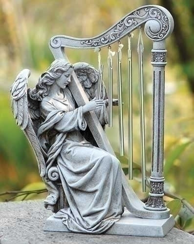 Angel With  Harp Chimes