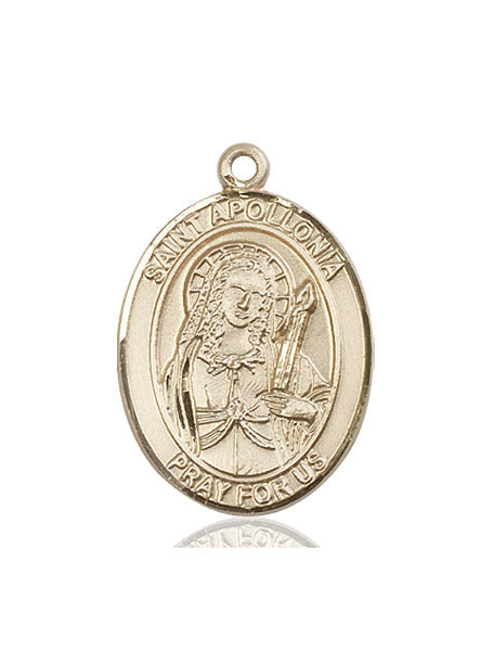 Medalla de Santa Apolonia en oro de 14kt