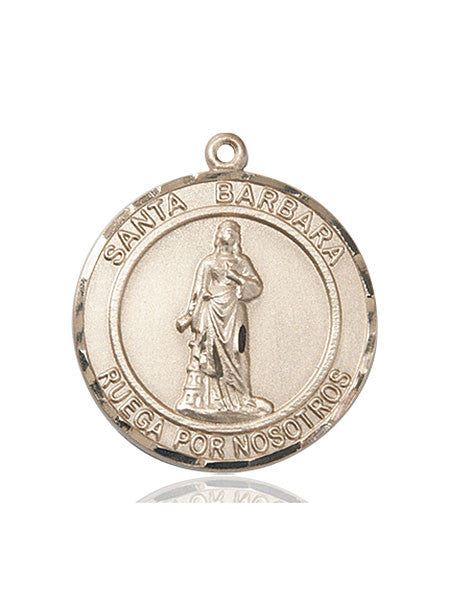 Medalla de Santa Bárbara de oro de 14kt