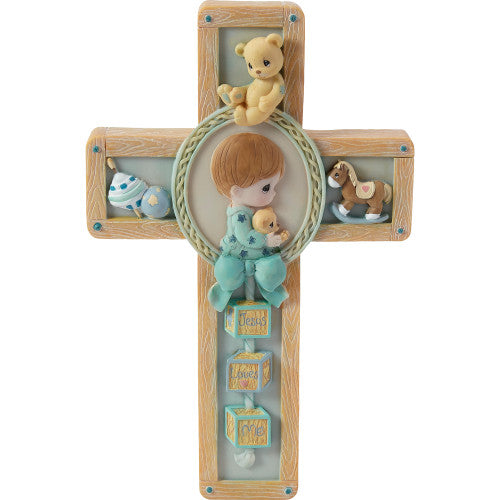 Jesus Loves Me, Resin Cross, Boy