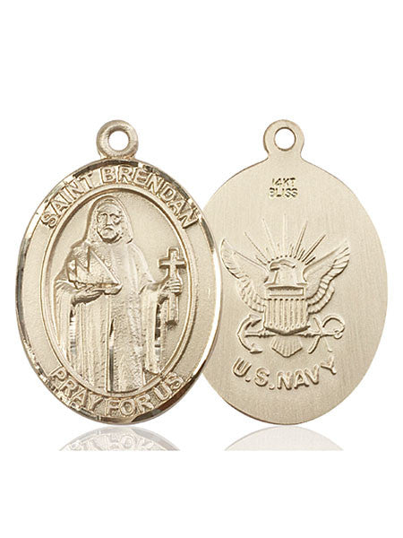 Oro de 14 quilates San Brendan el Navegante/ Medalla de la Armada