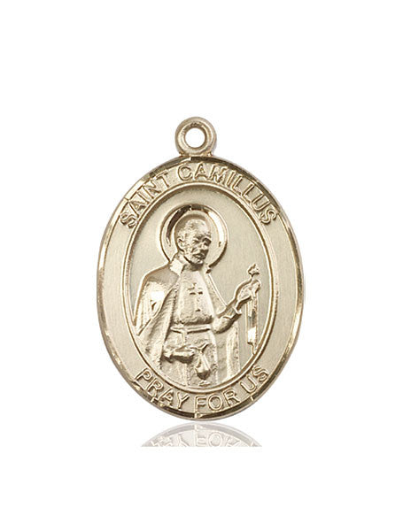 Medalla de San Camilo de Lellis en oro de 14kt