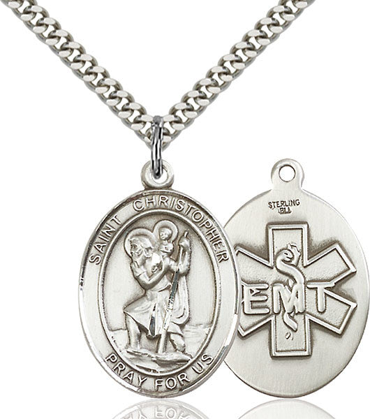 Sterling Silver St. Christopher / EMT Pendant