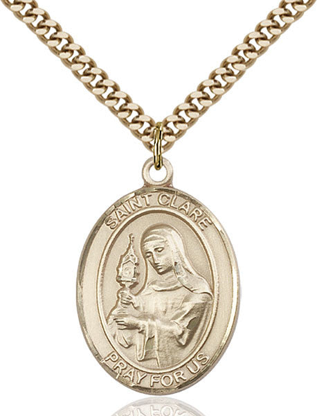 Gold Filled St. Clare of Assisi Pendant