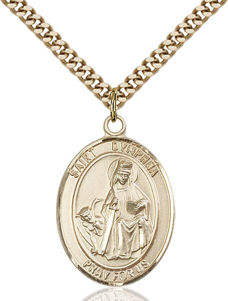 Gold Filled St. Dymphna Pendant