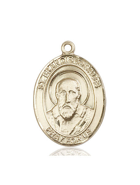 Medalla de San Francisco de Sales en oro de 14kt