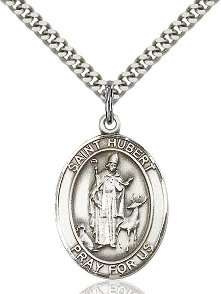 Sterling Silver St. Hubert of Liege Pendant