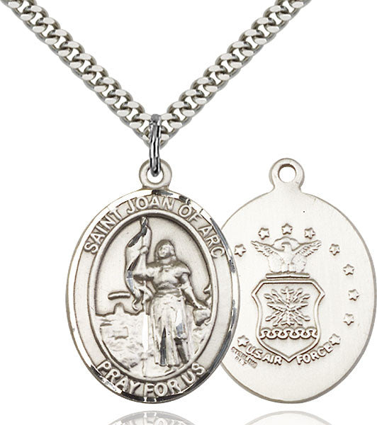 Sterling Silver St. Joan of Arc / Air Force Pendan