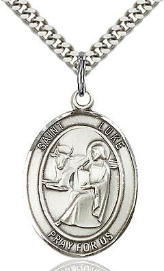 Silver-filled St. Luke the Apostle Medal