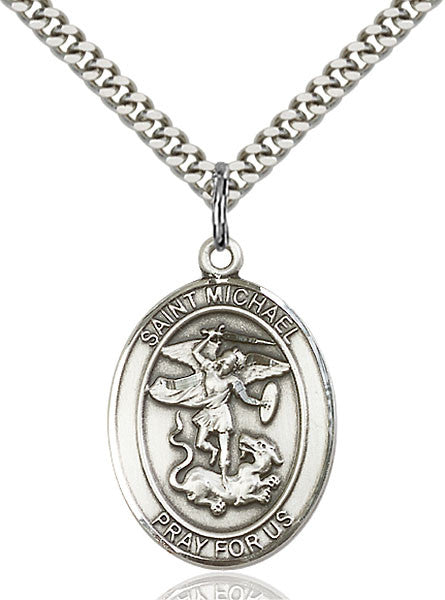 Silver Filled St. Michael the Archangel Pendant