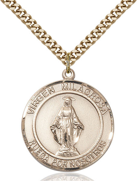 Gold Filled Virgen Milagrosa Pendant