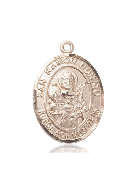 Medalla San Raymon Nonato de oro de 14 kt