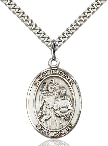 Sterling Silver St. Raphael the Archangel Pendant