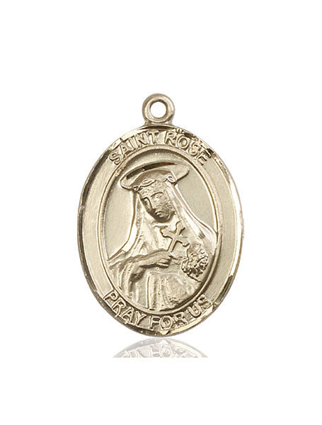 Medalla de Santa Rosa de Lima de oro de 14kt