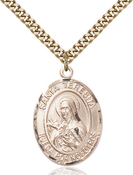 Colgante Santa Teresita bañado en oro