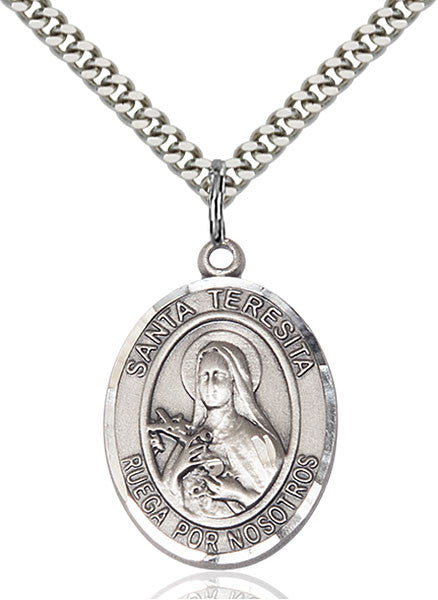 Colgante Santa Teresita en Plata de Ley
