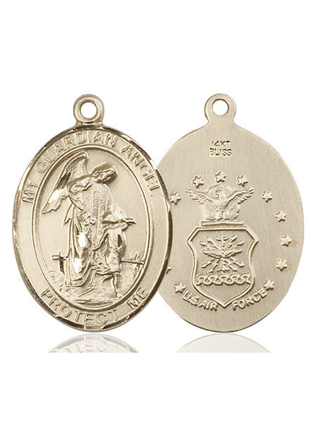 14kt Gold Guardian Angel Medal