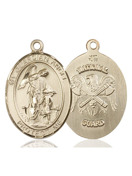 Medalla de ángel de la guarda en oro de 14 kt