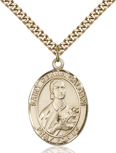 Colgante de Santa Gema Galgani bañado en oro