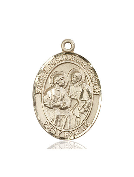 14kt Gold Sts. Cosmas & Damian Medal