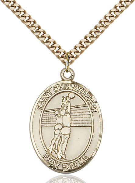 Gold Filled St. Christopher/Volleyball Pendant