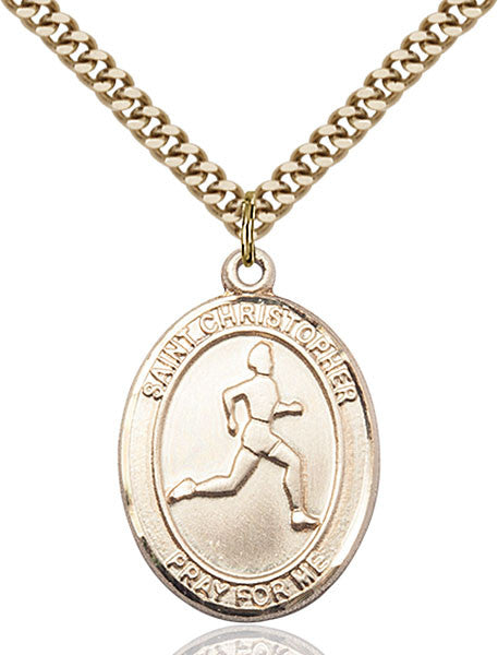 Gold Filled St. Christopher/Track & Field Pendant