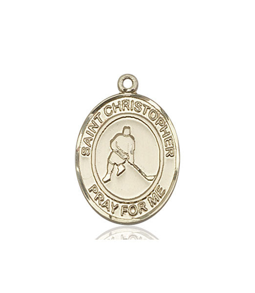 14kt Gold St. Christopher/Ice Hockey Medal