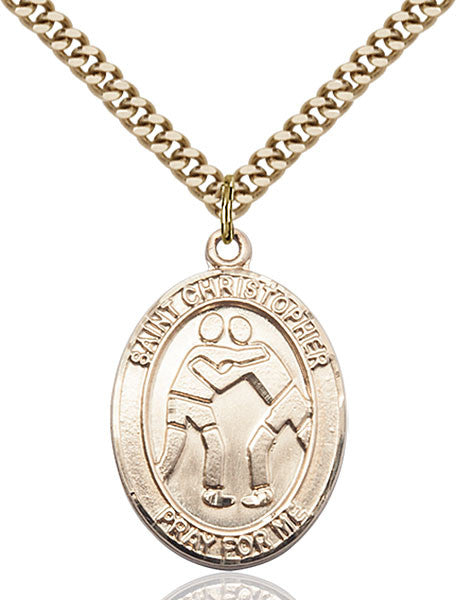 Gold Filled St. Christopher/Wrestling Pendant