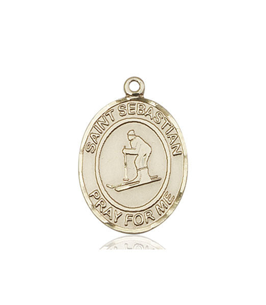 14kt Gold St. Sebastian/Skiing Medal