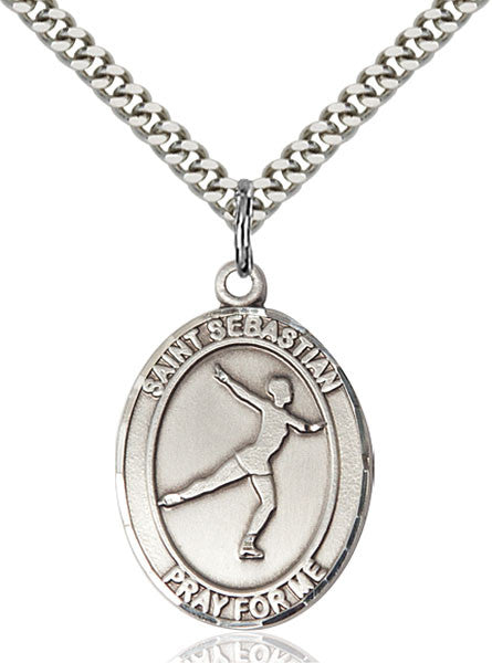 Sterling Silver St. Sebastian/Figure Skating Penda