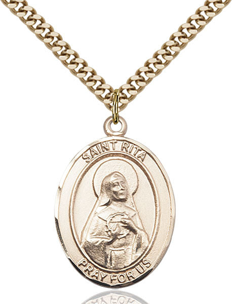Gold Filled St. Rita / Baseball Pendant