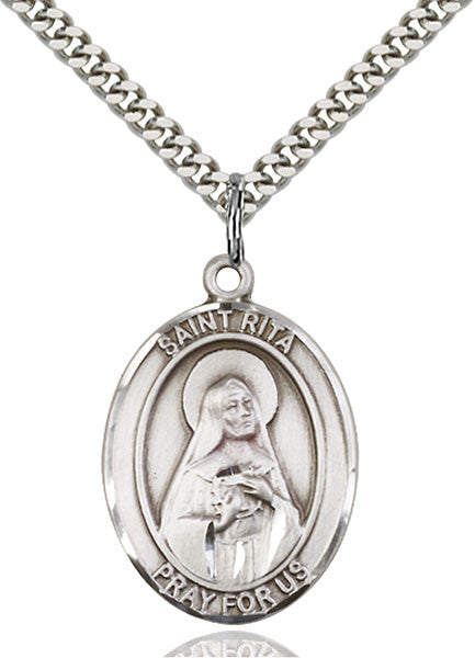 Sterling Silver St. Rita of Cascia Pendant