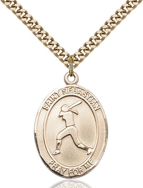 Gold Filled St. Sebastian / Softball Pendant