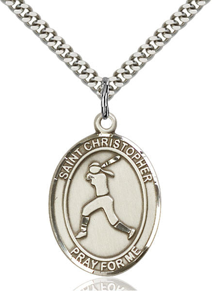 Sterling Silver St. Sebastian / Softball Pendant
