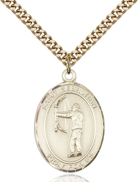 Gold Filled St. Sebastian / Archery Pendant