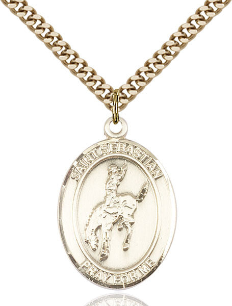 Gold Filled St. Sebastian / Rodeo Pendant