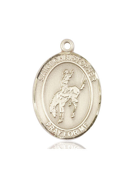 14kt Gold St. Christopher / Rodeo Medal