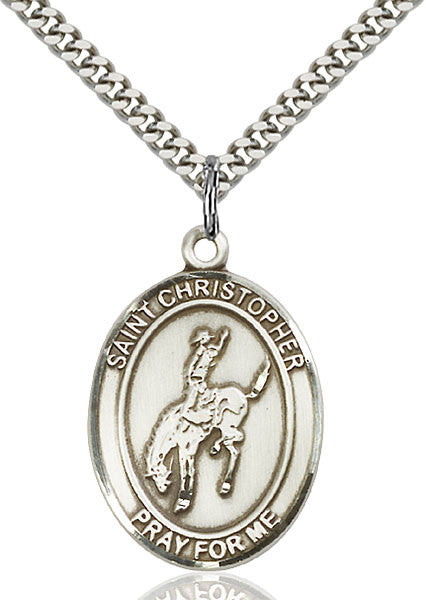 Sterling Silver St. Sebastian / Rodeo Pendant