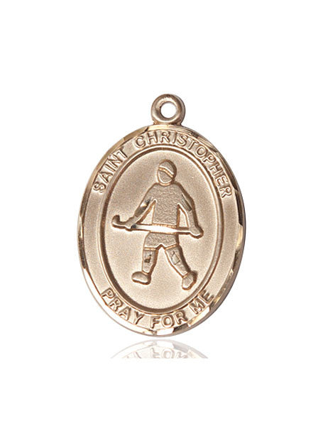 14kt Gold St. Christopher / Field Hockey Medal