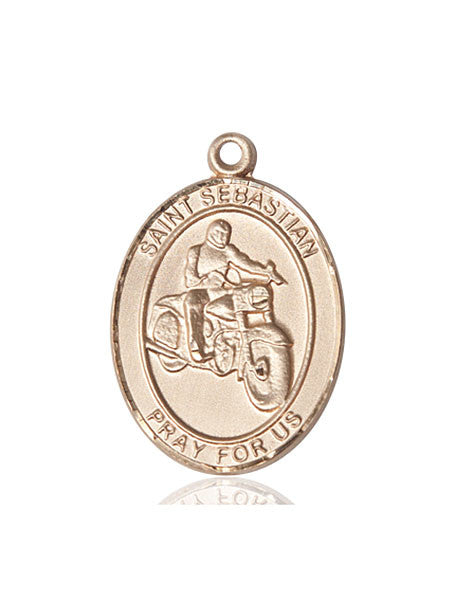 Medalla de San Sebastián / Motocicleta en oro de 14 kt
