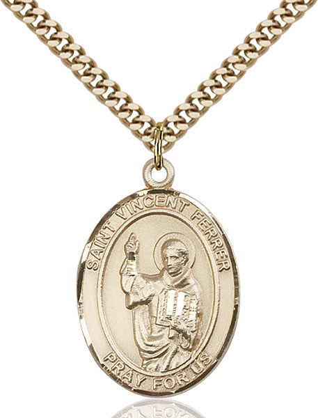 Colgante San Vicente Ferrer bañado en oro