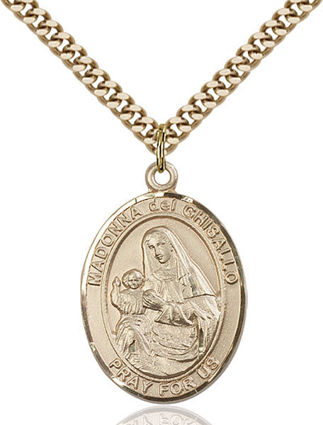 Colgante de Santa Madonna Del Ghisallo lleno de oro