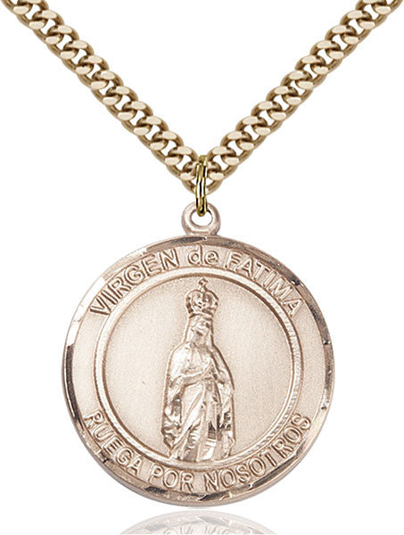 Gold Filled Virgen de Fatima Pendant