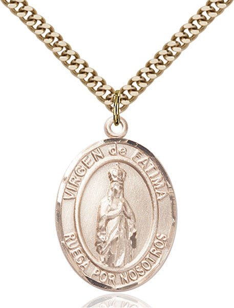 Gold Filled Virgen de Fatima Pendant