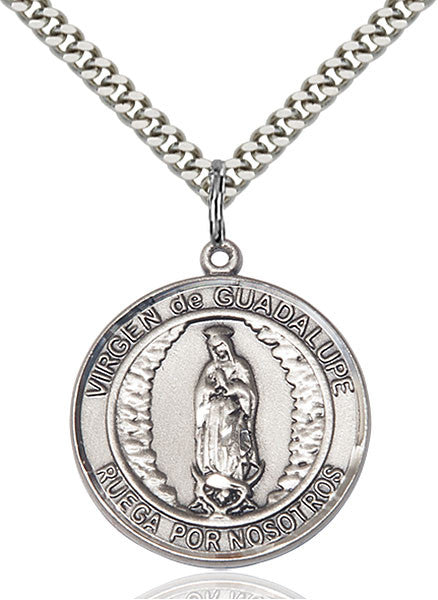 Sterling Silver Virgen de Guadalupe Pendant