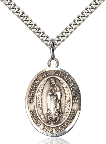 Sterling Silver Virgen de Guadalupe Pendant