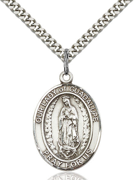 Sterling Silver O/L of Guadalupe Pendant