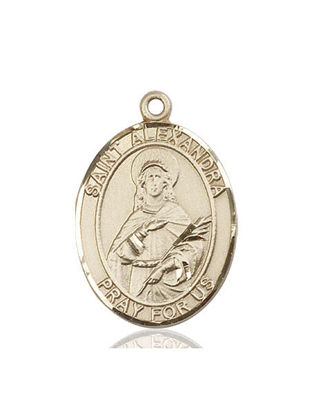 Medalla de Santa Alexandra en oro de 14kt